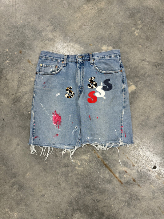 Paint Denim Short (32 Waist)
