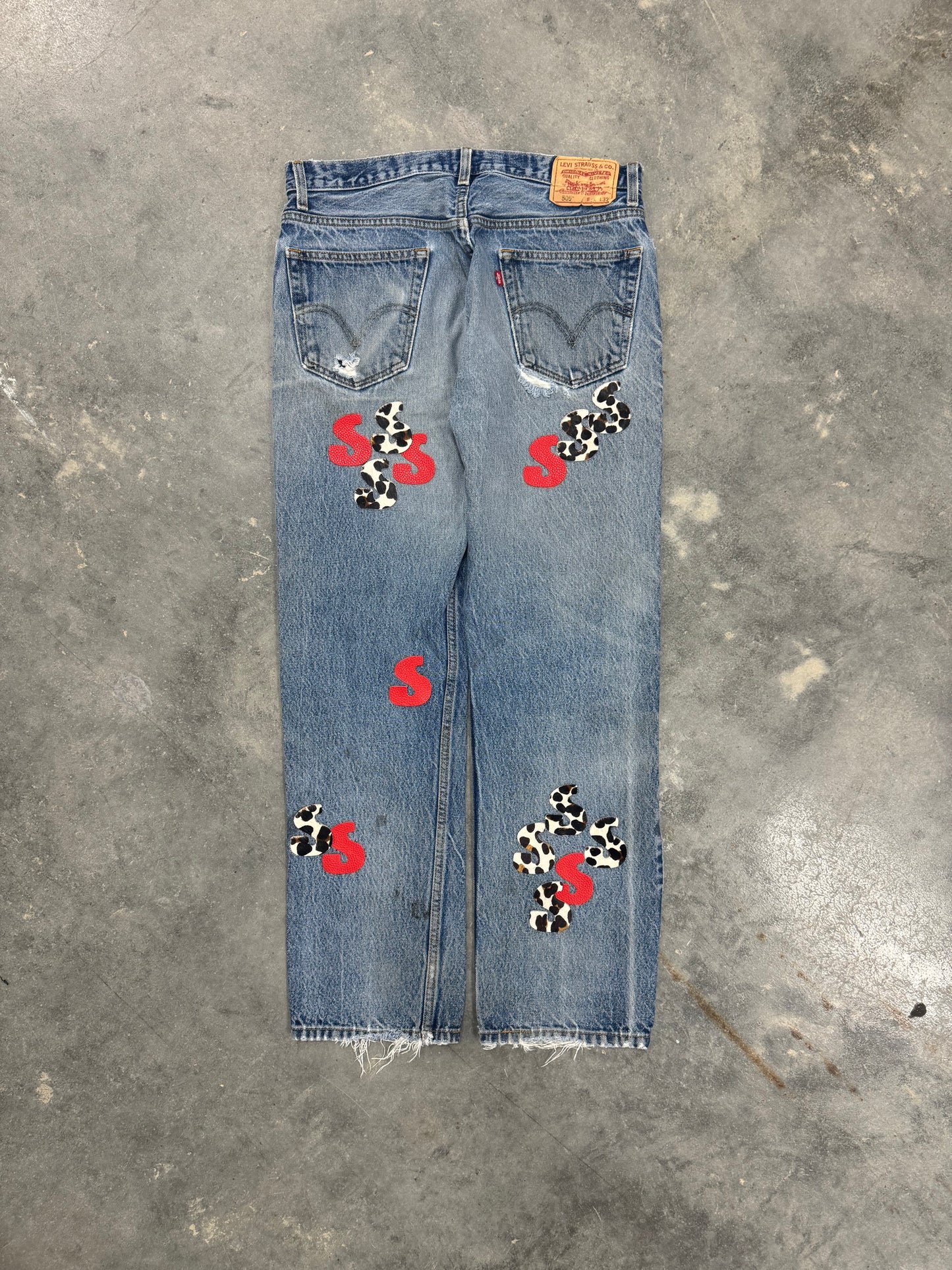 Leopard Red Denim (32 Waist)